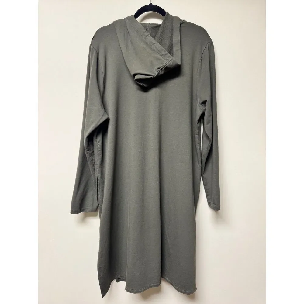 J. JILL PURE JILL Olive Green Hooded One Button Cardigan Pima Cotton/Modal, XL